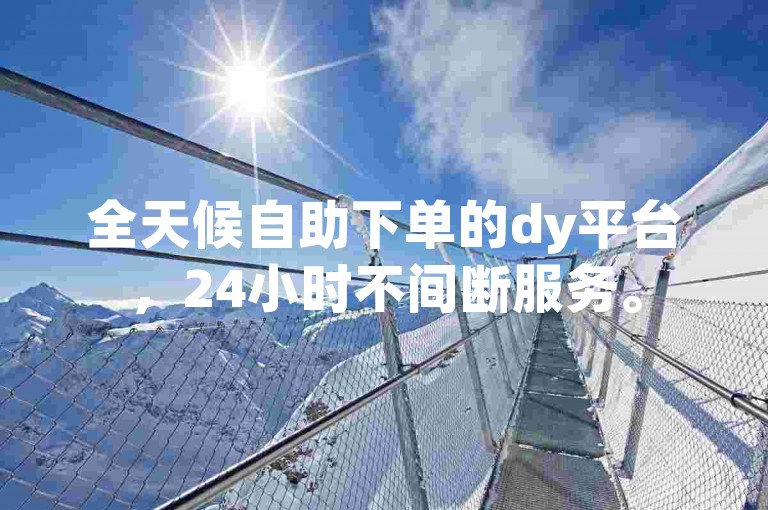 全天候自助下单的dy平台，24小时不间断服务。