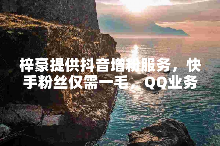 梓豪提供抖音增粉服务，快手粉丝仅需一毛，QQ业务自助平台。