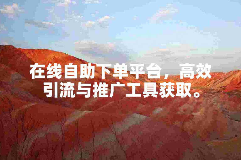 在线自助下单平台，高效引流与推广工具获取。