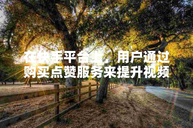 在快手平台上，用户通过购买点赞服务来提升视频的曝光度，从而增加人气。