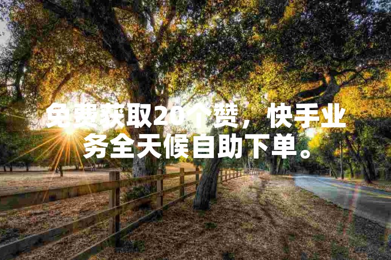 免费获取20个赞，快手业务全天候自助下单。