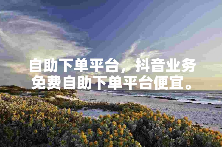 自助下单平台，抖音业务免费自助下单平台便宜。