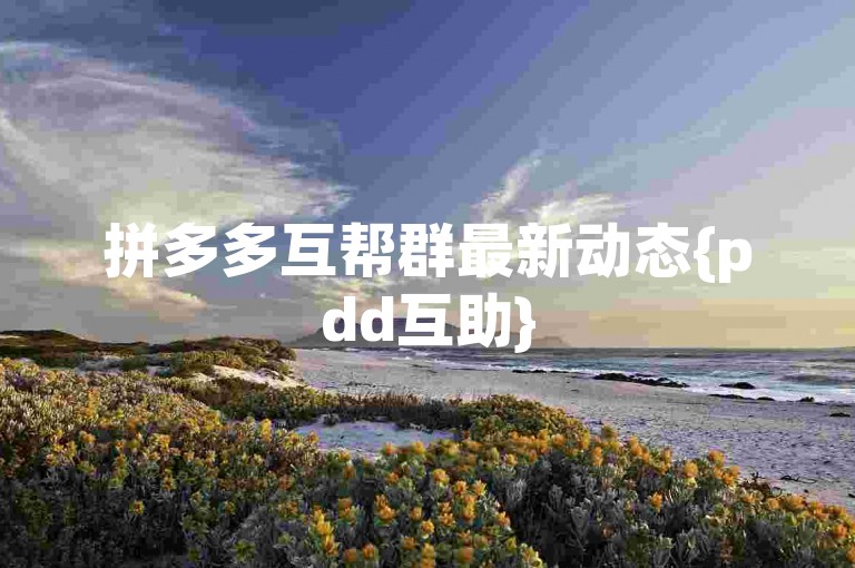 拼多多互帮群最新动态{pdd互助}