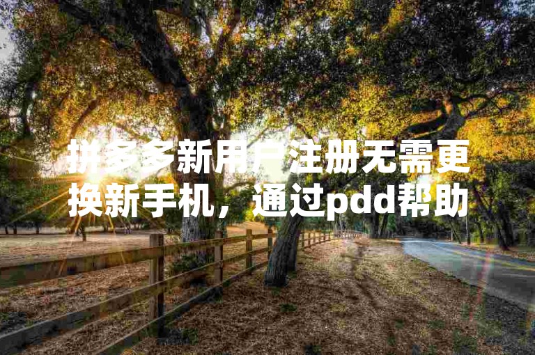 拼多多新用户注册无需更换新手机，通过pdd帮助力平台即可轻松完成。