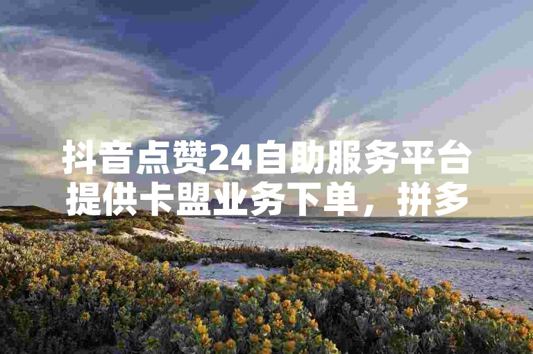抖音点赞24自助服务平台提供卡盟业务下单，拼多多助力黑科技和快手低价下单平台链接。