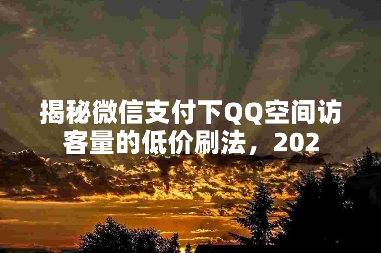 揭秘微信支付下QQ空间访客量的低价刷法，2025年必备技巧！