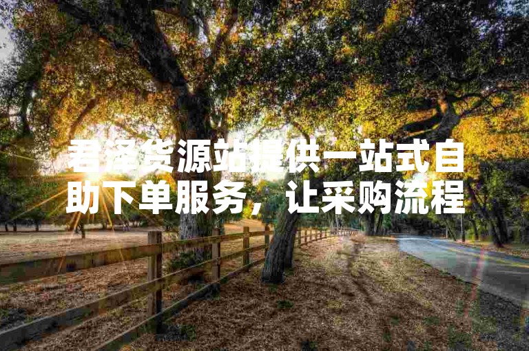 君泽货源站提供一站式自助下单服务，让采购流程更加高效便捷。