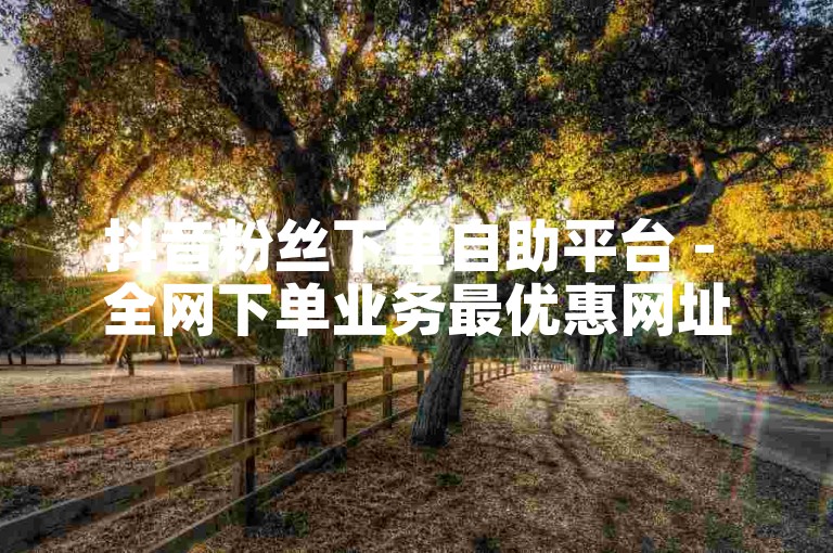 抖音粉丝下单自助平台 - 全网下单业务最优惠网址。