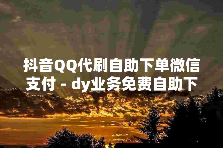 抖音QQ代刷自助下单微信支付 - dy业务免费自助下单平台苹果，这是一个提供便捷服务的平台。