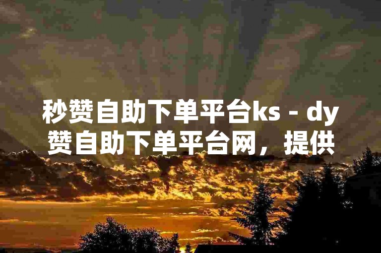 秒赞自助下单平台ks - dy赞自助下单平台网，提供便捷的点赞服务。