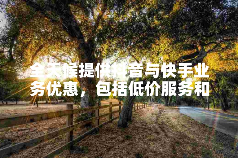 全天候提供抖音与快手业务优惠，包括低价服务和卡密。