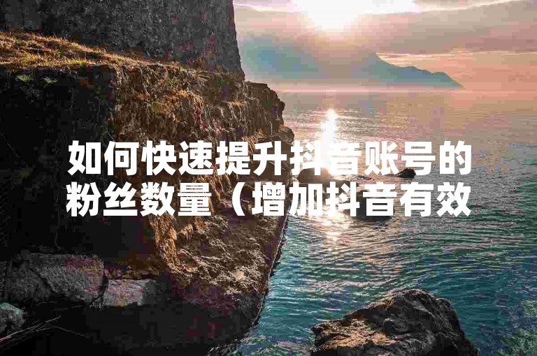 如何快速提升抖音账号的粉丝数量（增加抖音有效粉丝的方法）