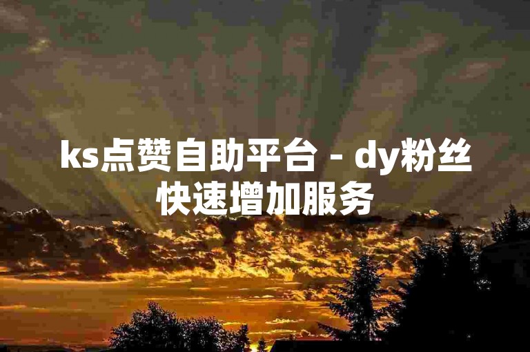ks点赞自助平台 - dy粉丝快速增加服务