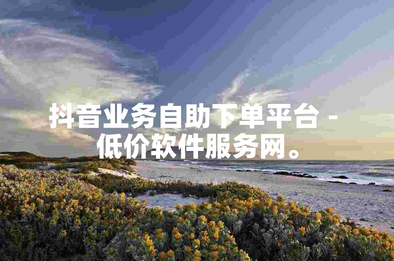 抖音业务自助下单平台 - 低价软件服务网。