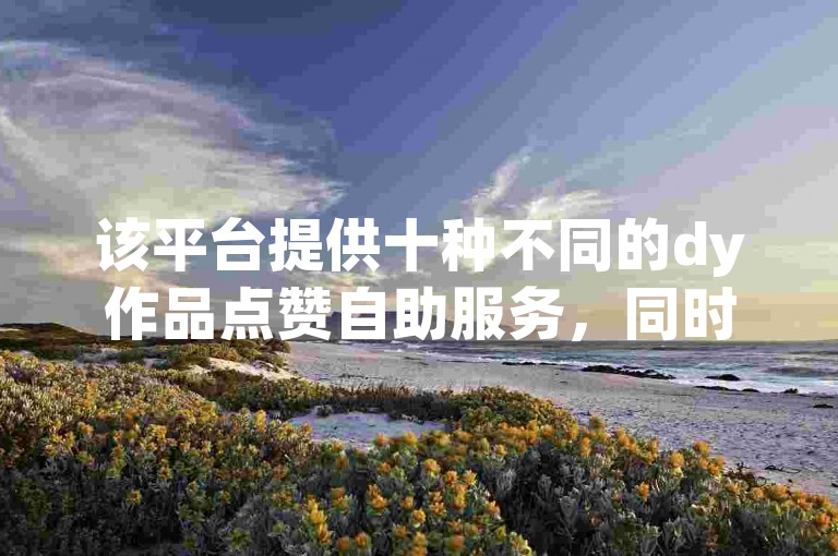 该平台提供十种不同的dy作品点赞自助服务，同时还有专为快手设计的代涨软件。