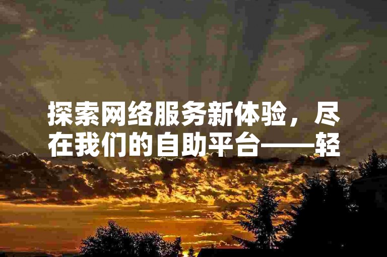 探索网络服务新体验，尽在我们的自助平台——轻松点赞，快速提升你的社交媒体影响力。