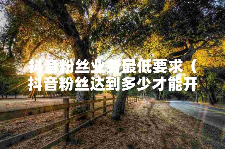 抖音粉丝业务最低要求（抖音粉丝达到多少才能开始获得收益）。