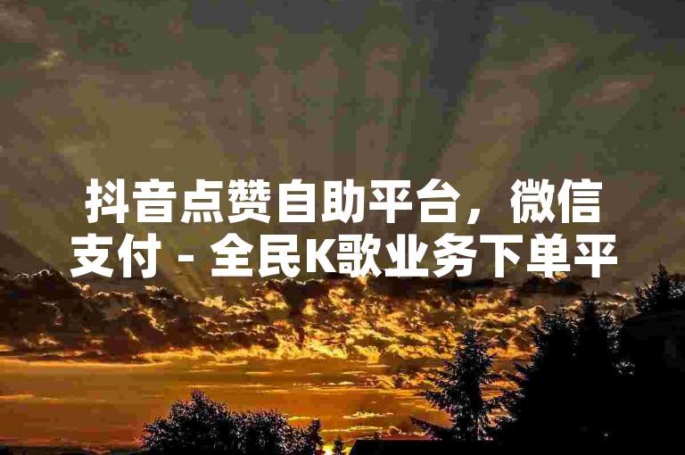 抖音点赞自助平台，微信支付 - 全民K歌业务下单平台，低价获取真人粉丝，永不掉粉，微利也能疯狂！