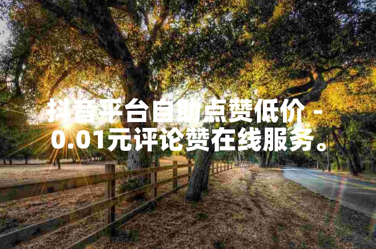 抖音平台自助点赞低价 - 0.01元评论赞在线服务。