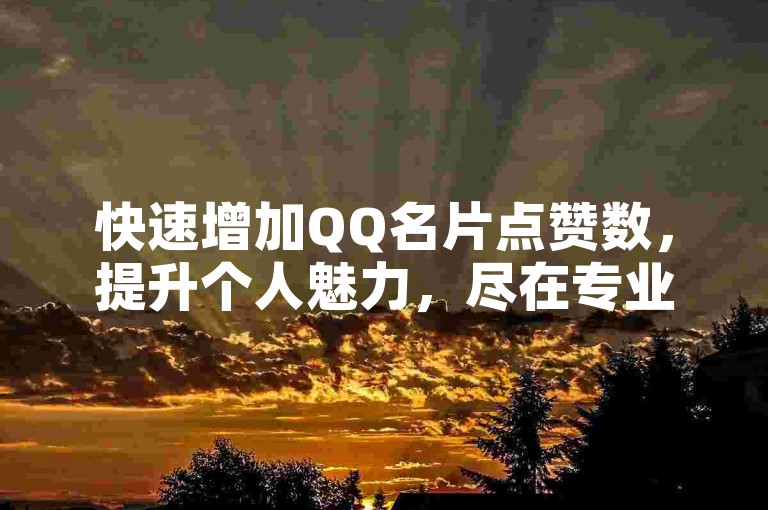 快速增加QQ名片点赞数，提升个人魅力，尽在专业点赞服务平台。