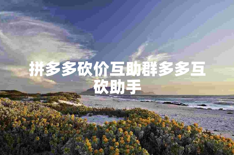 拼多多砍价互助群多多互砍助手