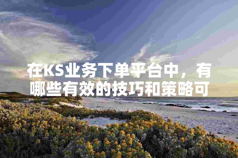 在KS业务下单平台中，有哪些有效的技巧和策略可以帮助我们避免掉赞呢？