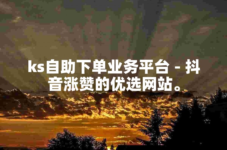 ks自助下单业务平台 - 抖音涨赞的优选网站。