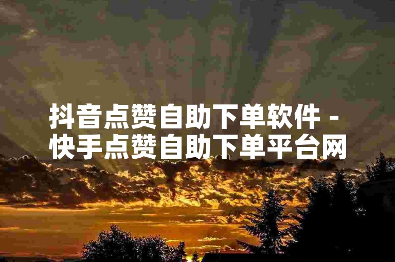 抖音点赞自助下单软件 - 快手点赞自助下单平台网站低价个