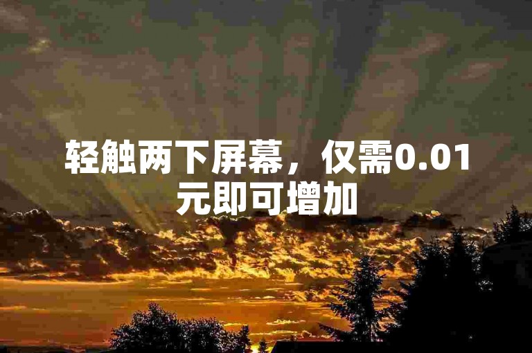 轻触两下屏幕，仅需0.01元即可增加5000名快手粉丝。