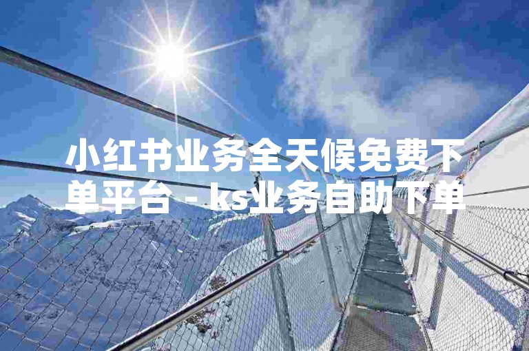 小红书业务全天候免费下单平台 - ks业务自助下单平台便捷高效。