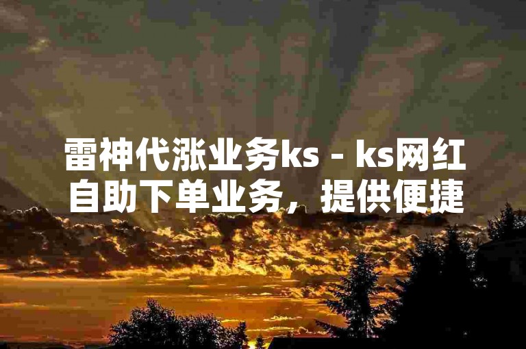 雷神代涨业务ks - ks网红自助下单业务，提供便捷的网络服务。