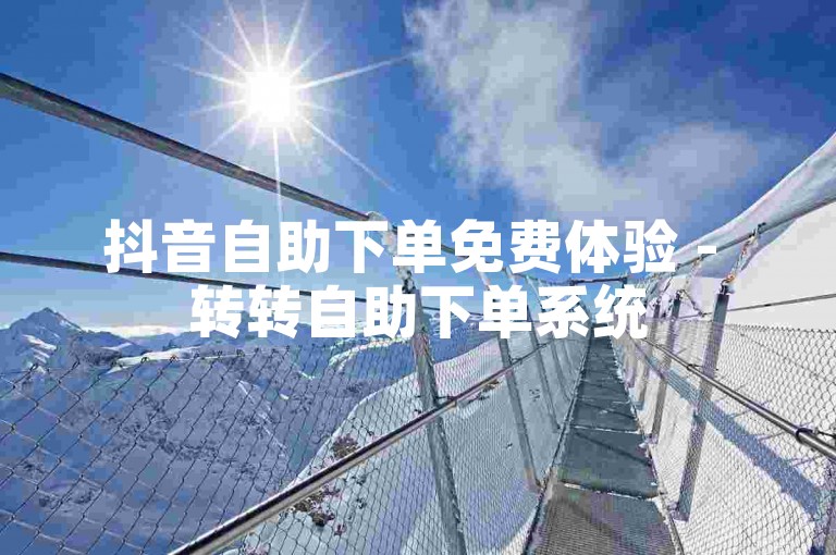 抖音自助下单免费体验 - 转转自助下单系统