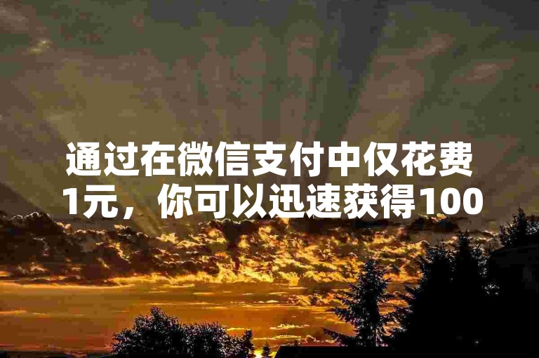 通过在微信支付中仅花费1元，你可以迅速获得100个新好友。