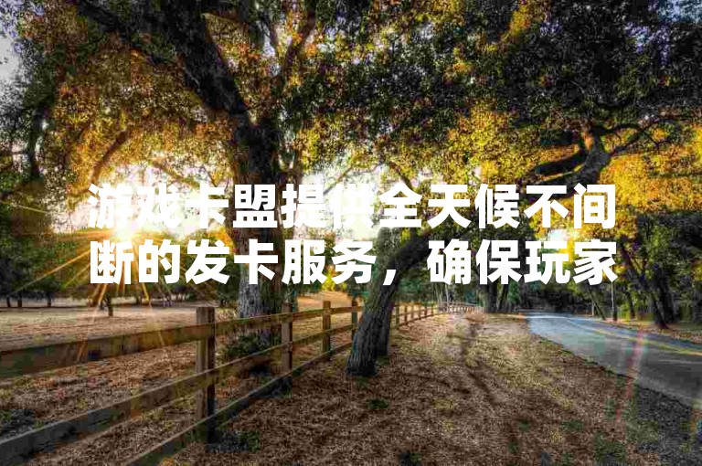 游戏卡盟提供全天候不间断的发卡服务，确保玩家随时获取游戏卡密。