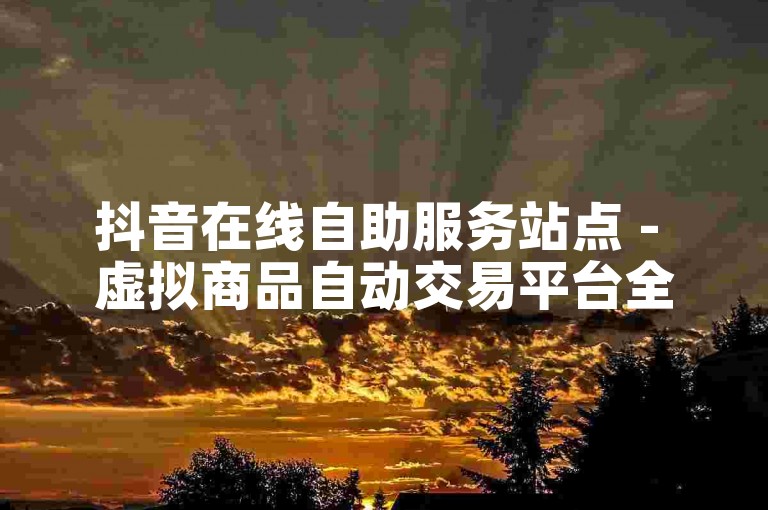 抖音在线自助服务站点 - 虚拟商品自动交易平台全天候开放。