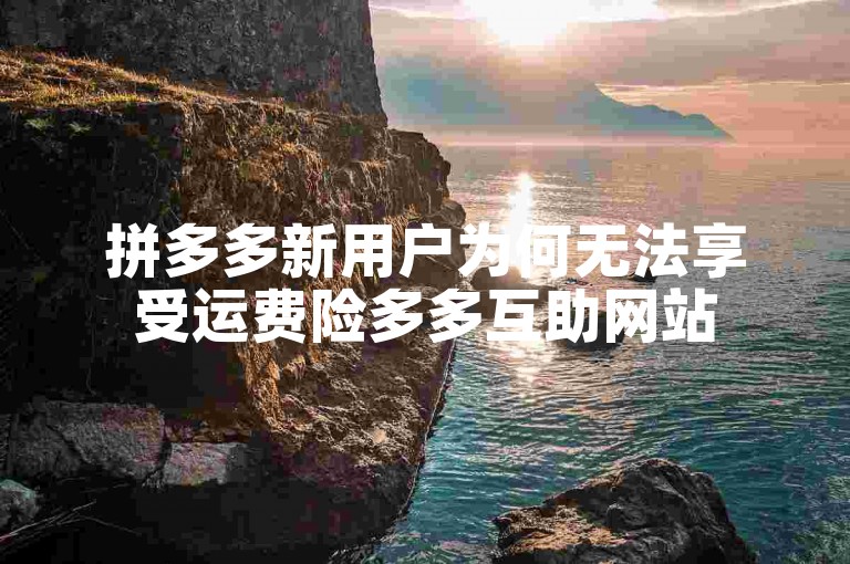 拼多多新用户为何无法享受运费险多多互助网站