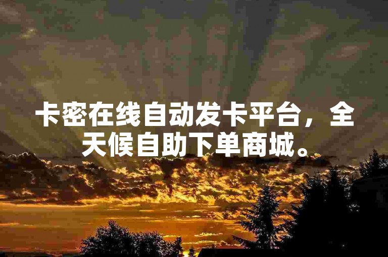 卡密在线自动发卡平台，全天候自助下单商城。
