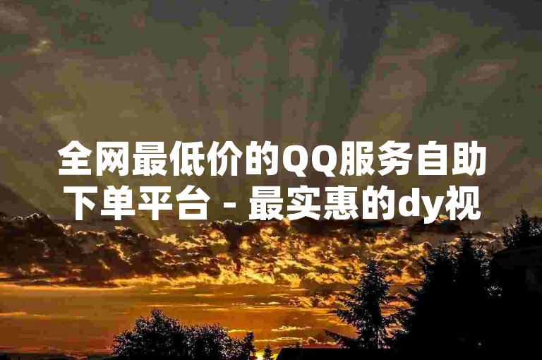 全网最低价的QQ服务自助下单平台 - 最实惠的dy视频点赞自助平台。