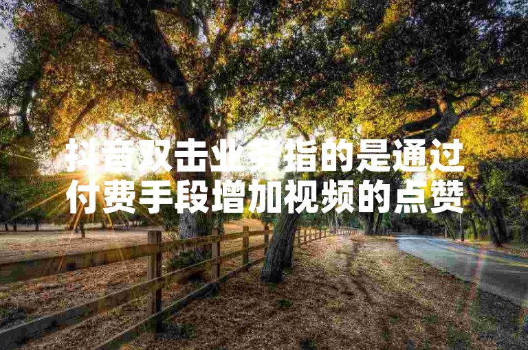 抖音双击业务指的是通过付费手段增加视频的点赞数量，以提升视频的曝光度和热度。