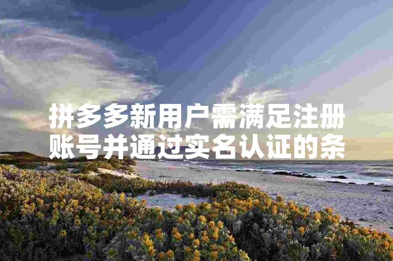 拼多多新用户需满足注册账号并通过实名认证的条件，方可使用拼多多助力软件。