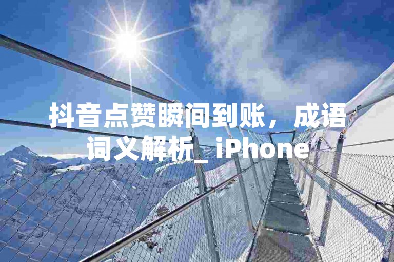 抖音点赞瞬间到账，成语词义解析_ iPhone54.67.173