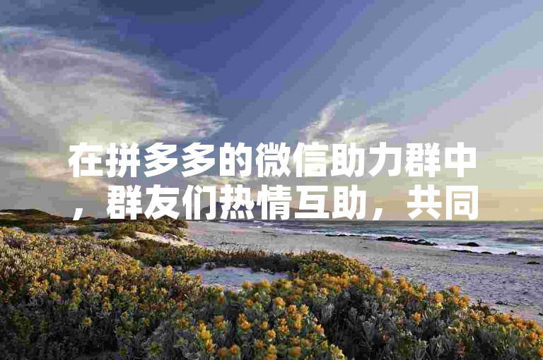在拼多多的微信助力群中，群友们热情互助，共同参与砍价活动，享受着购物的乐趣与优惠。