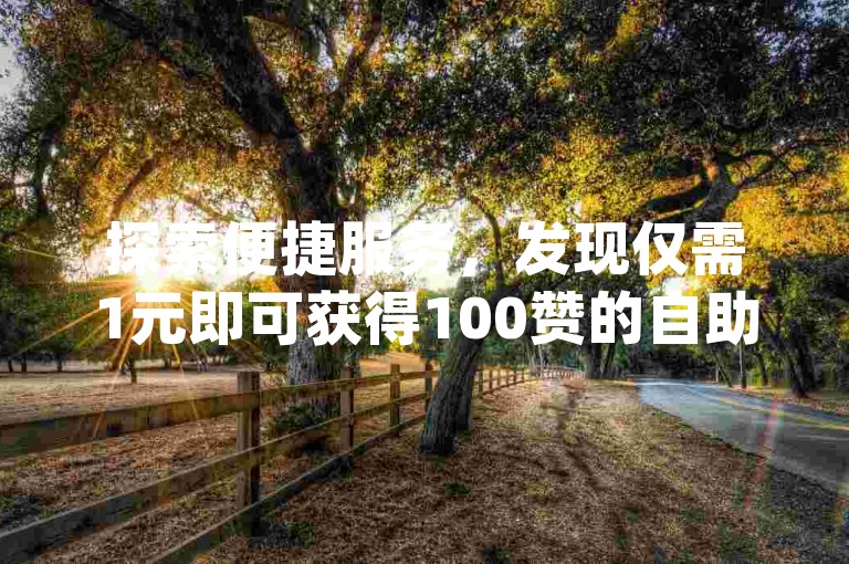 探索便捷服务，发现仅需1元即可获得100赞的自助下单网站，让您的业务在dy平台上迅速获得关注。