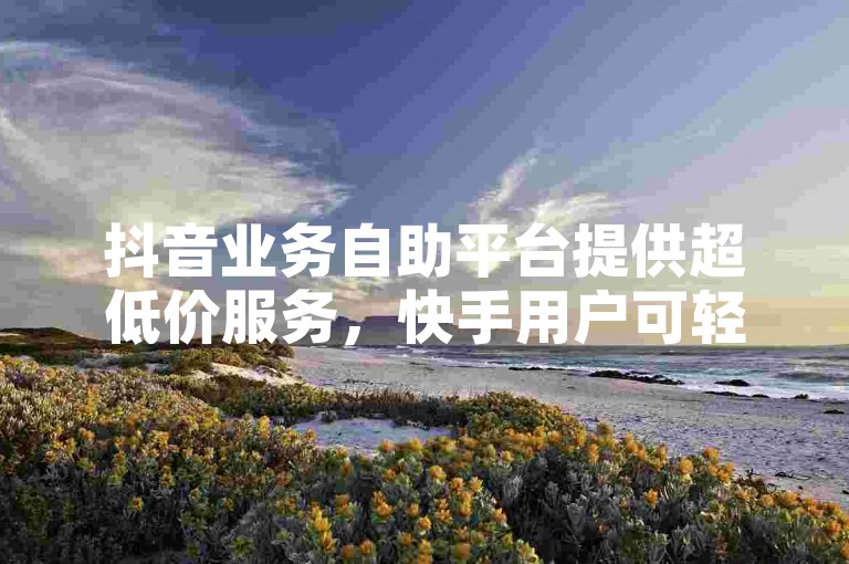 抖音业务自助平台提供超低价服务，快手用户可轻松下单。