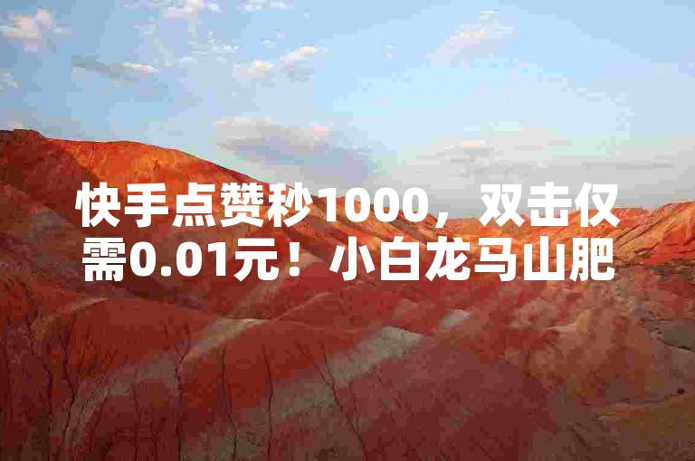 快手点赞秒1000，双击仅需0.01元！小白龙马山肥大地房产装修秘籍大公开！