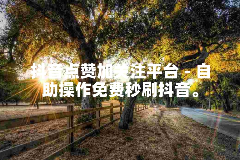 抖音点赞加关注平台 - 自助操作免费秒刷抖音。