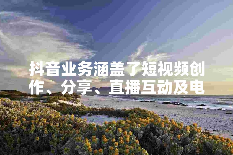 抖音业务涵盖了短视频创作、分享、直播互动及电商营销等多元化功能，为用户提供了一个内容丰富、互动性强的社交媒体平台。
