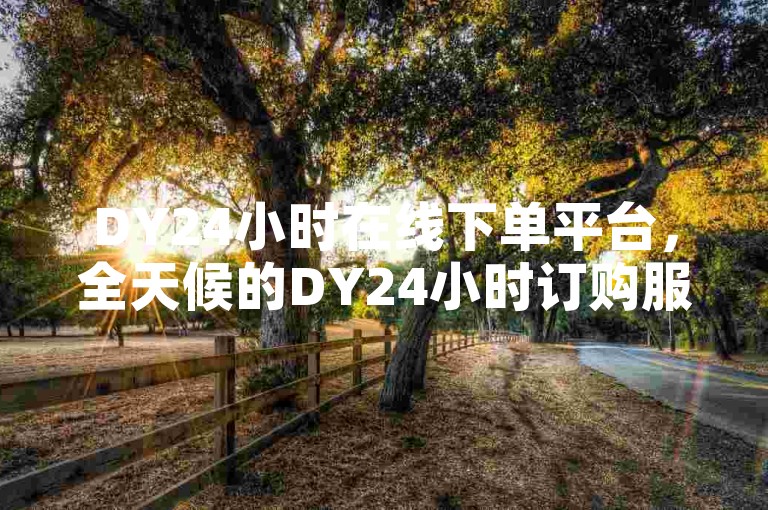 DY24小时在线下单平台，全天候的DY24小时订购服务让你随时随地轻松完成订单。