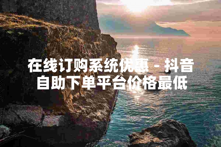 在线订购系统优惠 - 抖音自助下单平台价格最低