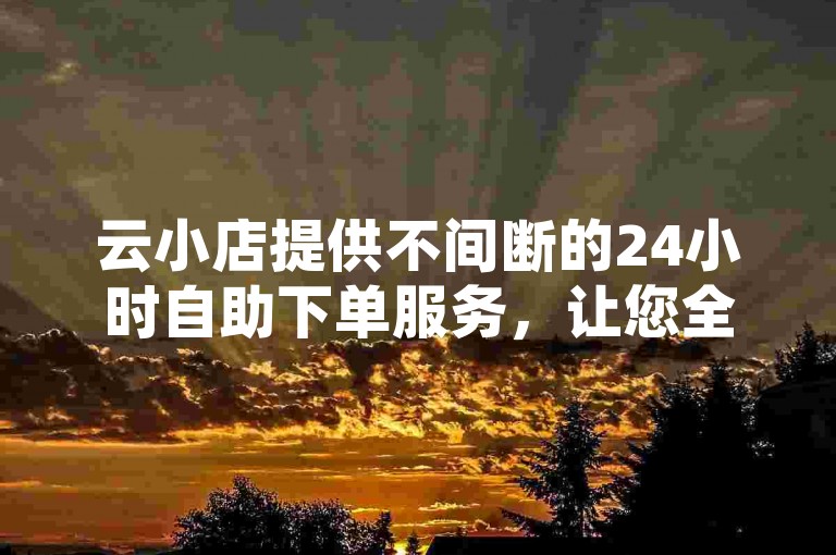 云小店提供不间断的24小时自助下单服务，让您全天候轻松购买所需商品。